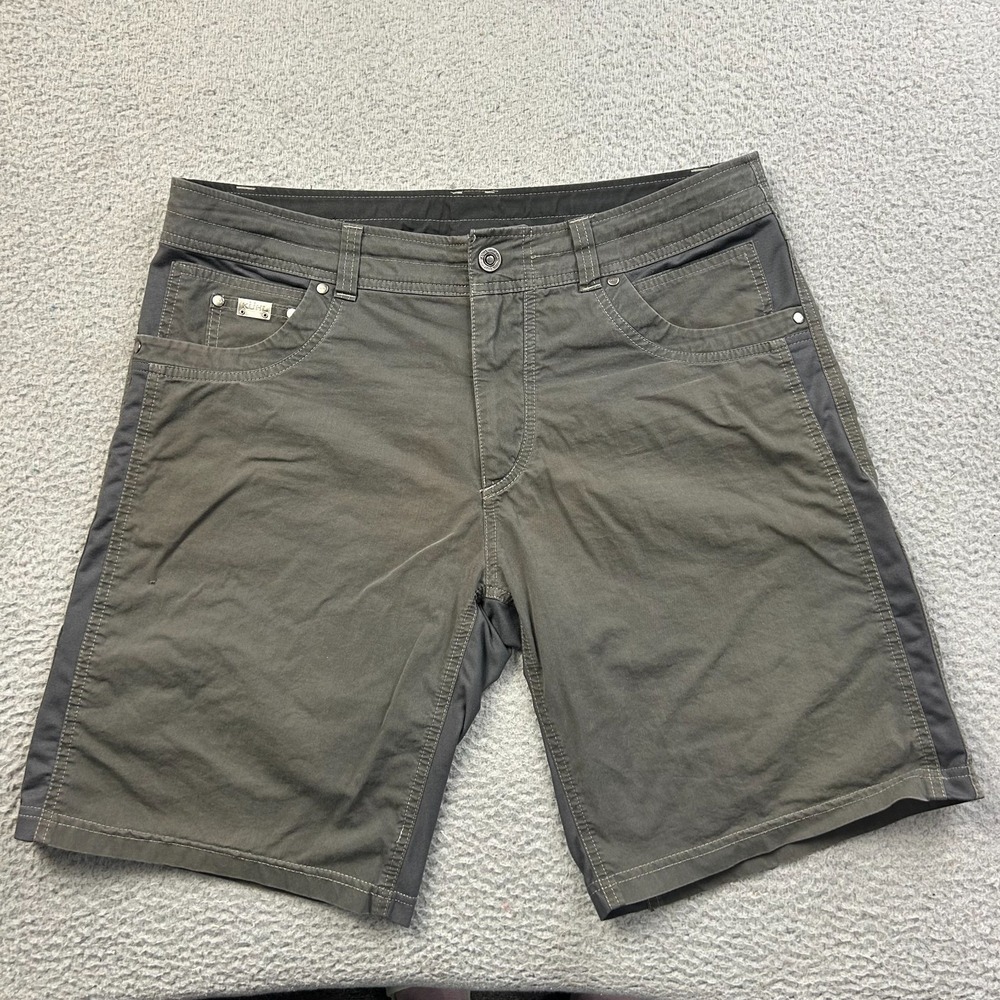 Kuhl Mens Gray Radikl Hybrid Stretch Pockets Hiking Trail Outdoor Shorts 36